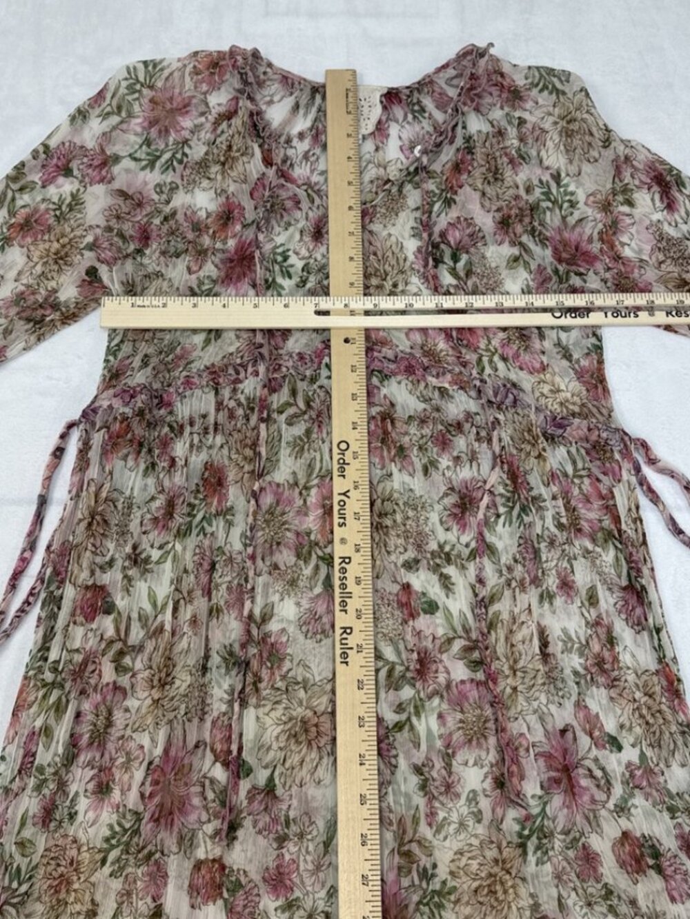 Johnny Was Jade Women's Floral Silk Sheer Dress, Size S - Picture 13 of 15